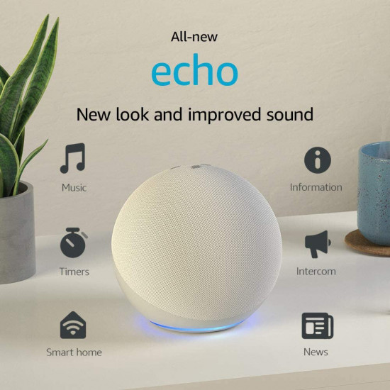 Enceinte connectée avec Alexa, Echo Dot 4ème génération Blanc